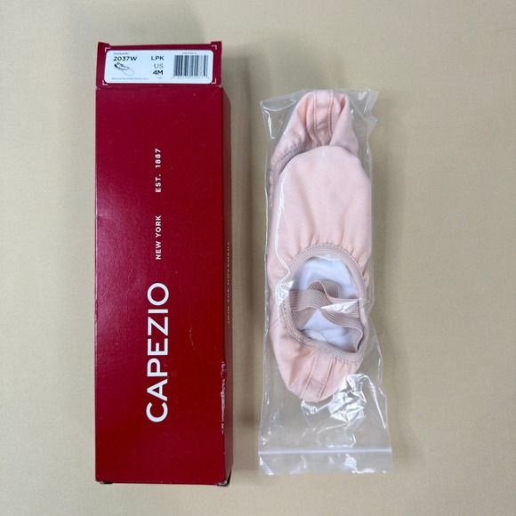 Capezio 2037W Hanami Ballet Shoes Light Pink Peach Canvas Split Sole Size 4M NIB - Picture 2 of 8